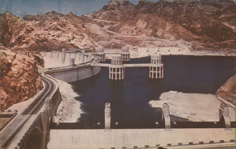Boulder Dam and Lake Mead from Arizona Side Boulder City Nevada