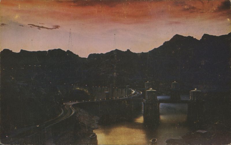 Sunset Over Boulder Dam, Lake Mead Boulder City Nevada