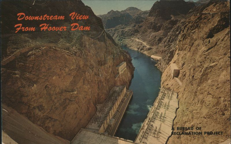 Downstream View From Hoover Dam Nevada