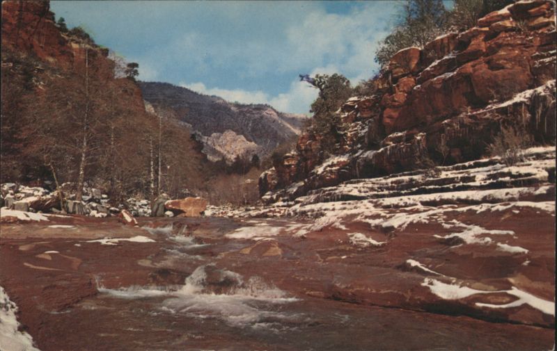 Slide Rock in Winter, Oak Creek Canyon Sedona Arizona