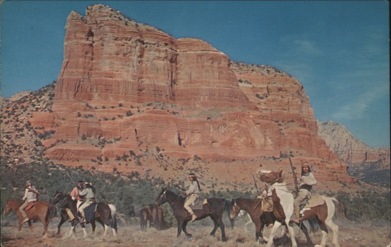 Movie Indians at Cathedral Rock, Oak Creek Canyon Sedona Arizona