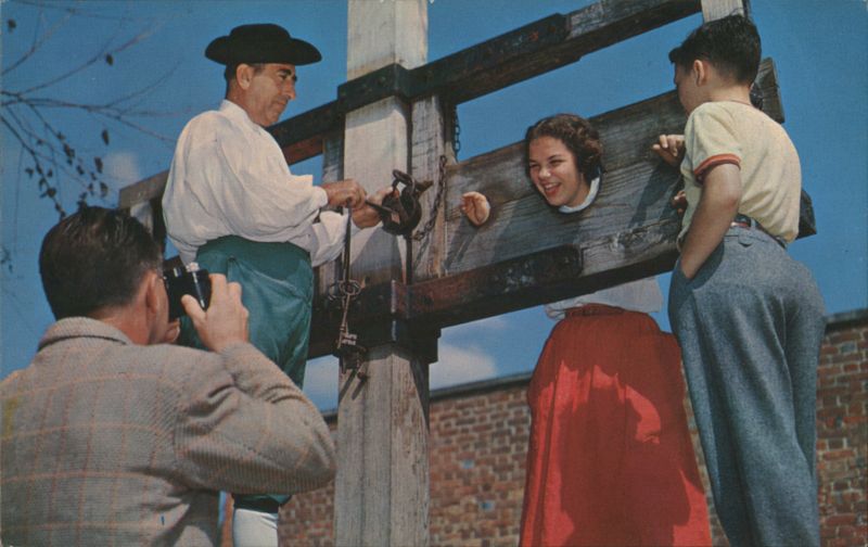 Pillory at Public Gaol, Williamsburg, VA Virginia Walter H. Miller