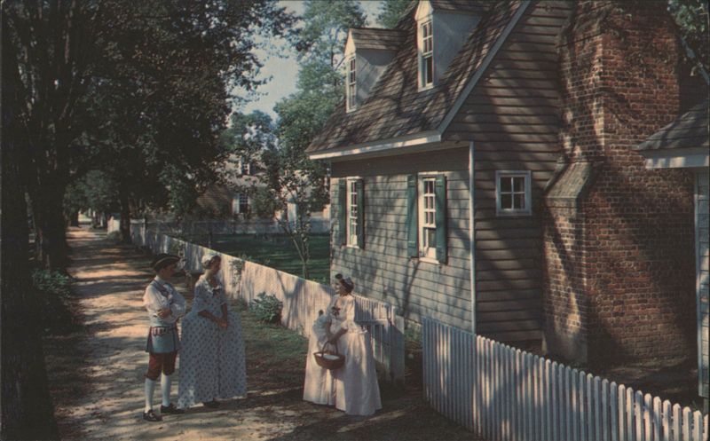 Colonial Sidewalk Scene, Williamsburg, Virginia