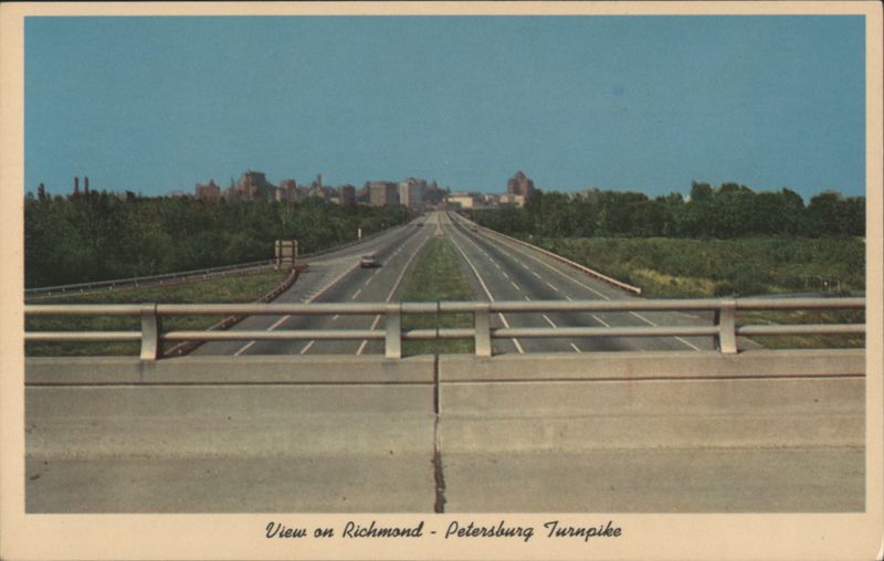 Richmond - Petersburg Turnpike, View of Richmond Skyline Virginia