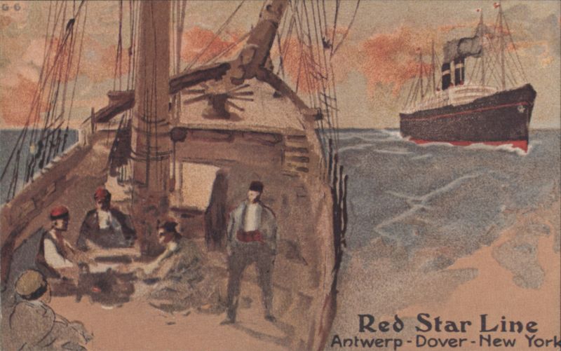 Red Star Line Steamship from Sailing Vessel Deck