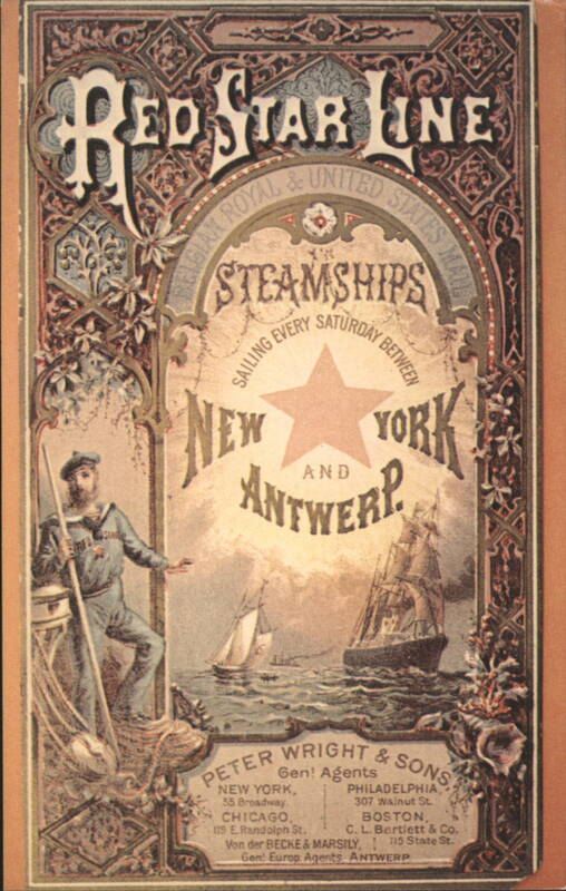Red Star Line Steamships, New York & Antwerp Service