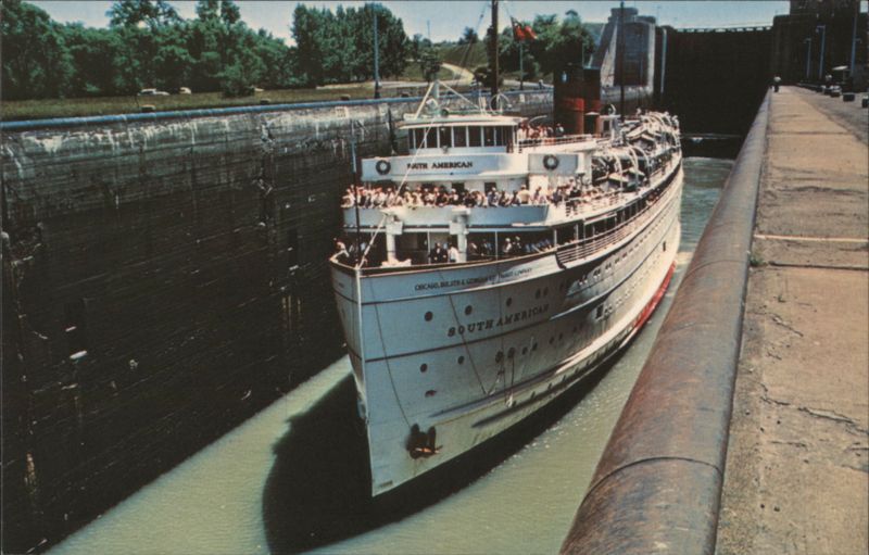 S.S. South American Locking Through, Great Lakes Cruise