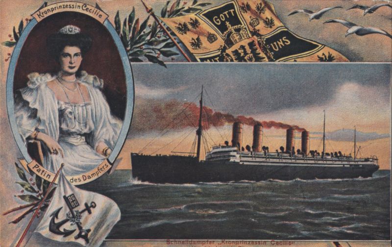 Kronprinzessin Cecilie Steamship and Portrait Steamers