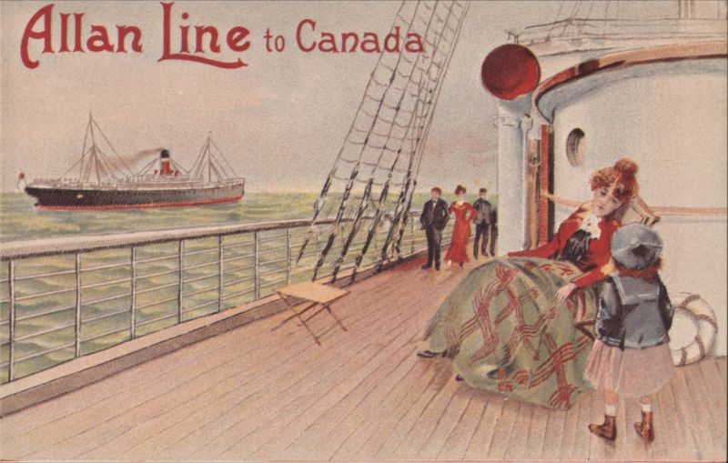 Allan Line to Canada, First Class Steamship Deck Advertising Reproductions