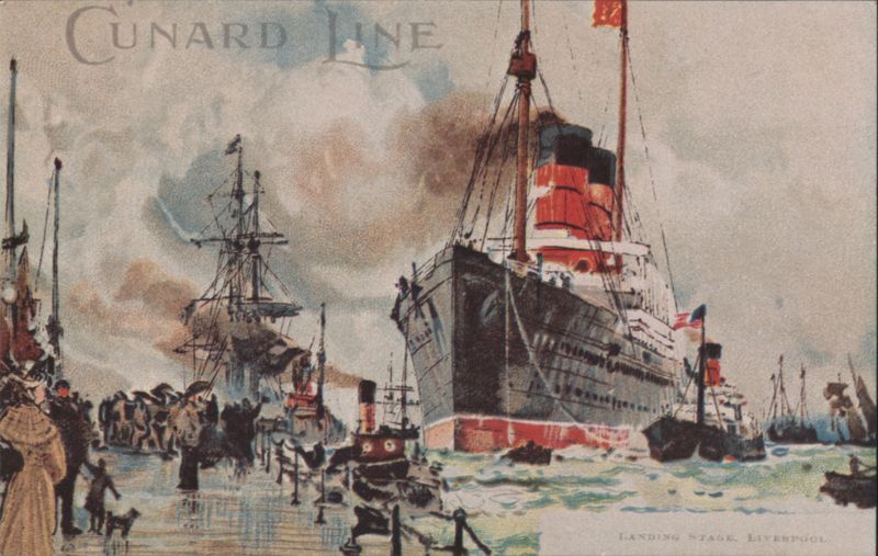 Cunard Liner at Landing Stage, Liverpool England Merseyside
