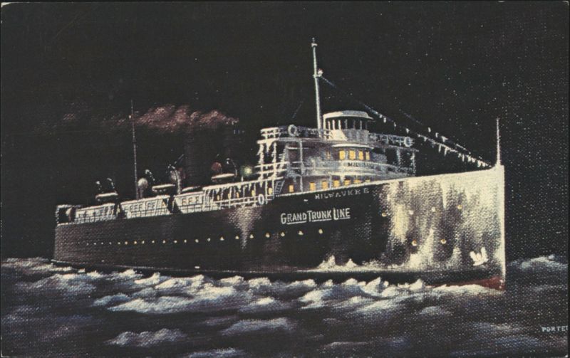 SS Milwaukee, Grand Trunk Line Car Ferry at Night Russ Porter