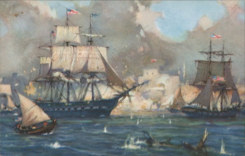 USS Constitution in Harbor of Tripoli, 1803 Libya Gordon Grant