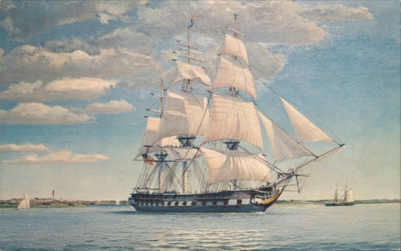 U.S. Frigate Constellation Passing Fort McHenry Baltimore Maryland