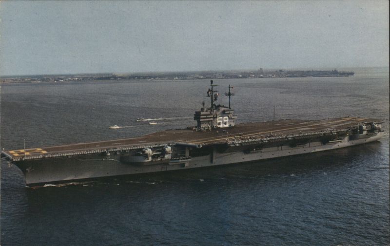 U.S.S. Forrestal (CV-59) Aircraft Carrier at Sea Ships