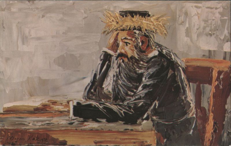 Mystical Study by Morris Katz, Man with Crown of Thorns