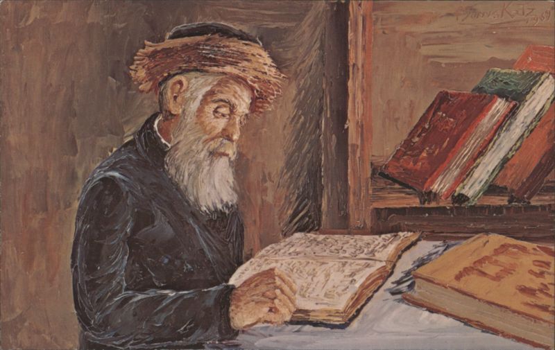 Studying - Man Reading Book, Jewish New Year Morris Katz