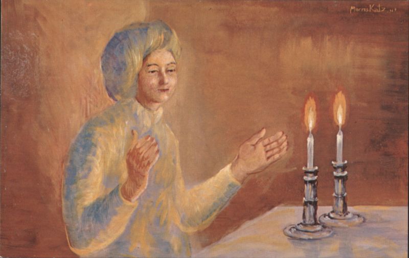 Before Kiddush, Jewish New Year Greeting by Morris Katz