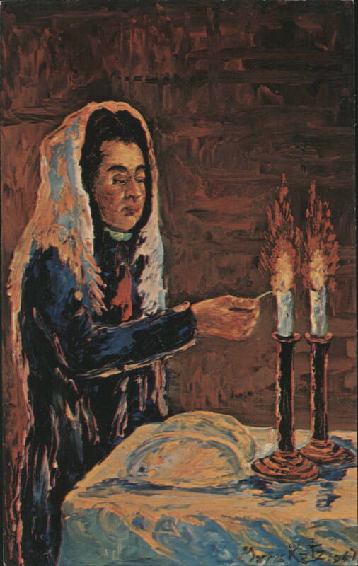 Sabat Candle Prayer, Morris Katz Artwork Women