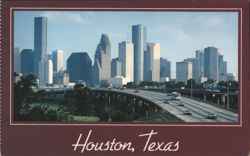 Houston, Texas Skyline and Expressway Postcard