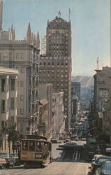 Powell Street Cable Car Ascending Hill, San Francisco Postcard