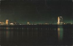 Jacksonville, Florida - Downtown Night View Postcard