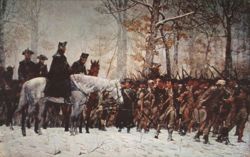 General Washington Reviewing His Troops at Valley Forge Postcard