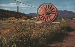 Logging Wheels and Lumber Mill, Flagstaff Postcard
