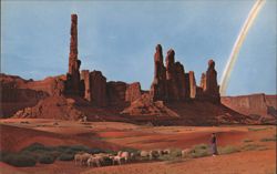 Tending Navajo Sheep, Monument Valley, Arizona Postcard