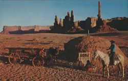 Navajo Family & Hogan, Monument Valley Postcard