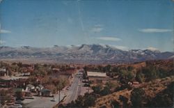 Ely, Nevada, View of Town and Mountains Postcard