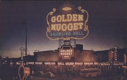 Golden Nugget Gambling Hall, Night View Postcard
