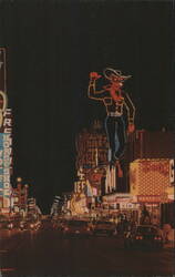 Fremont Street, Downtown Las Vegas, Casino Center at Night Postcard