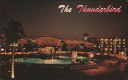 The Thunderbird Hotel and Pool at Night, Las Vegas Postcard