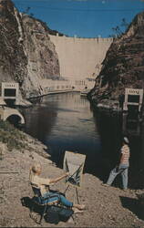 Hoover Dam and Powerhouse Postcard