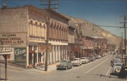 C Street North from Crystal Bar, Virginia City, NV Postcard