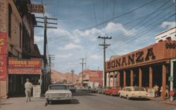 Street Scene with Bonanza Sign, Virginia City, Nevada Postcard