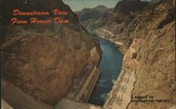 Downstream View From Hoover Dam Postcard