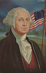 George Washington, 1st U.S. President, by Morris Katz Postcard