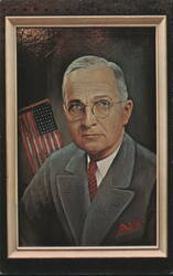 Harry S. Truman, 33rd U.S. President, Oil Portrait Postcard