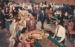 Gambling in Las Vegas, Roulette Table Scene Postcard