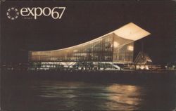 Expo 67, Soviet Union Pavilion at Night, Montreal Postcard