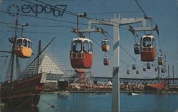 Expo 67 Sky Ride on La Ronde, Montreal Postcard