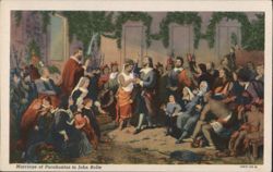 Marriage of Pocahontas to John Rolfe Postcard