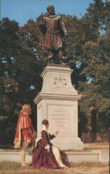 Captain John Smith Statue, Jamestown, VA Postcard