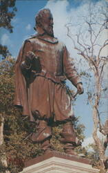 Captain John Smith Statue, Jamestown, VA Postcard