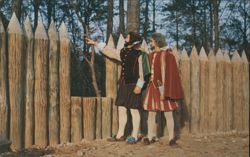 John Smith Pointing to New Lands, Fort James, Jamestown, VA Postcard