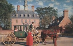 Governor's Palace with Horse-Drawn Carriage, Williamsburg Postcard
