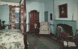 Bed Chamber, George Wythe House, Williamsburg Postcard