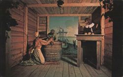 Tobacco Trade Diorama, Williamsburg National Wax Museum Postcard