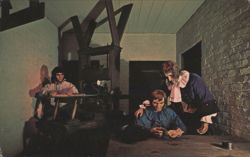 Williamsburg Postal Service Diorama, National Wax Museum Postcard